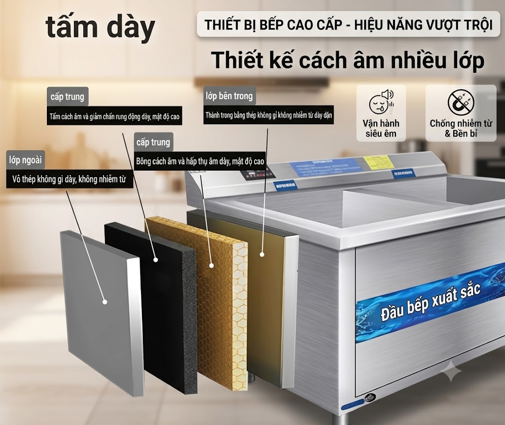 máy rửa chén bằng sóng siêu âm 1m2 - Ảnh 4
