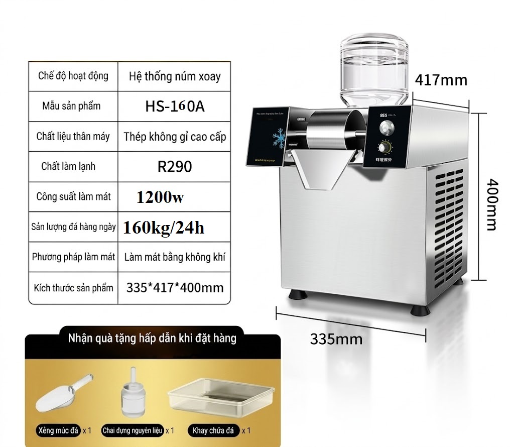 MÁY LÀM KEM TUYẾT BINGSU 1200W, ĐIỀU KHIỂN CƠ - Ảnh 2