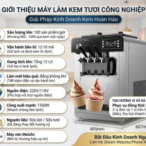 Máy làm kem tươi để bàn 3 vòi