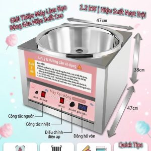 Máy làm kẹo bông gòn điện .Công suất 1200w