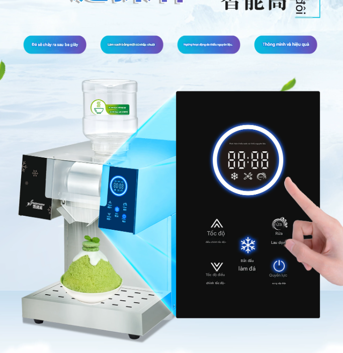 Máy làm kem tuyết bingsu 900w, màn hình cảm ứng - Ảnh 8