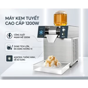 Bingsu. Máy làm kem tuyết Bingsu. Công suất 1200W. Máy làm kem giá rẻ, bảo hành 12 tháng