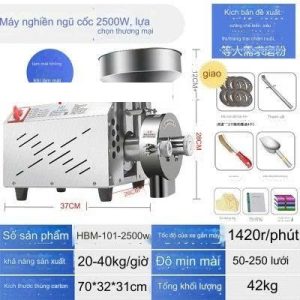 máy xay bột công nghiệp, công suất 2.5kw, bảo hành 12 tháng