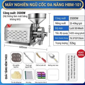 Máy Xay Ngũ Cốc Công Nghiệp, Xay Được Tất Cả Các Loại Hạt Ngũ Cốc, Cà Phê, Tam Thất vv... Hoạt Động Mạnh Mẽ, Inox 304