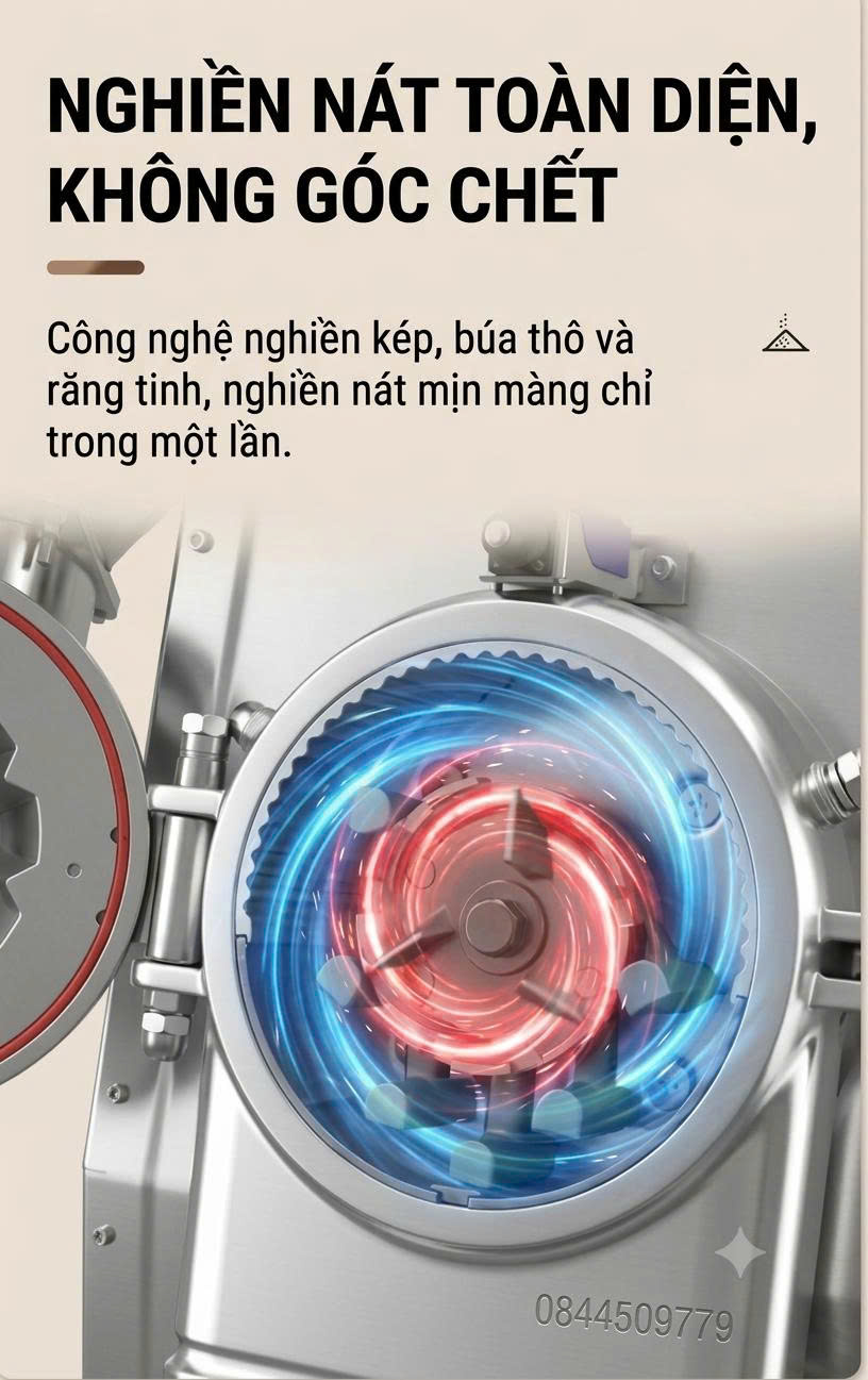 Máy Nghiền Dược Liệu MBF-8720SS/8740S - Công Suất 3200W, Làm Mát Bằng Nước, Khô/Mịn Siêu Tốc Inox 304 - Ảnh 4